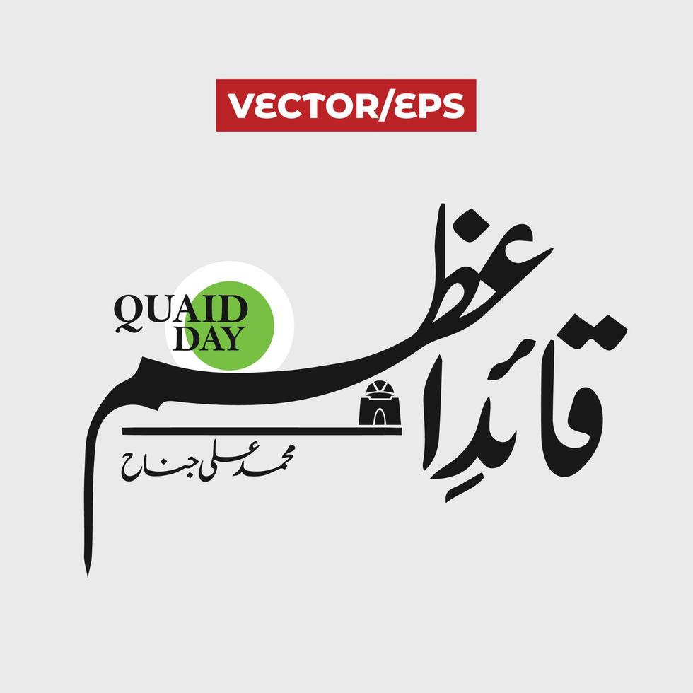 25. Dezember Quaid E Azam Day Feier mit Urdu Logo-Design-Konzept. Übersetzung der große muslimische Führer vektor