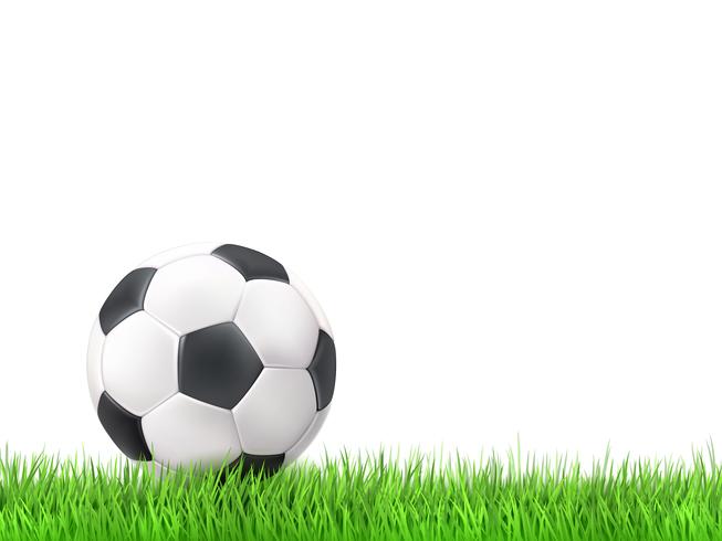 Fotboll boll gräs bakgrund vektor