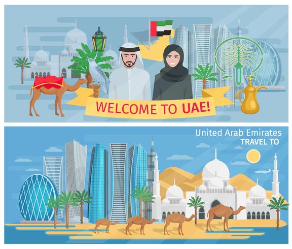 Willkommen bei den Banner der Vereinigten Arabischen Emirate vektor