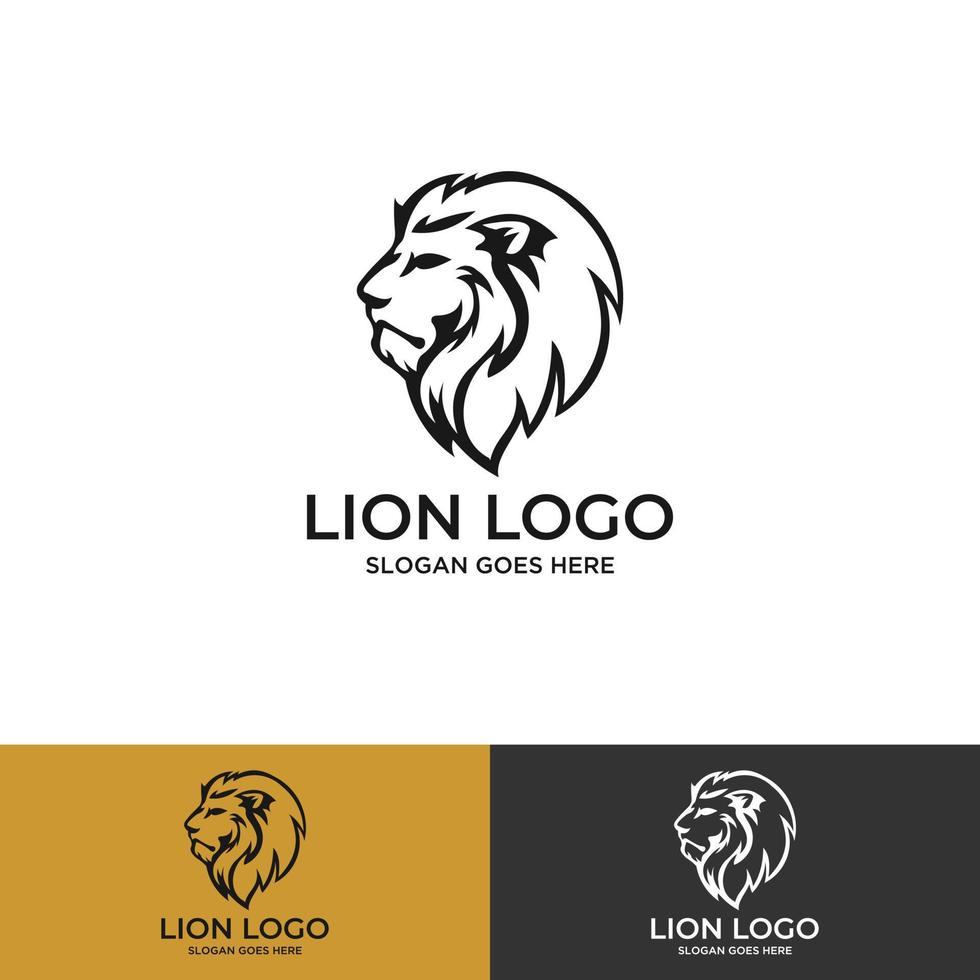 arg, rytande lejonhuvud, svart och vitt, vektorlogotypdesign, illustration, mall vektor