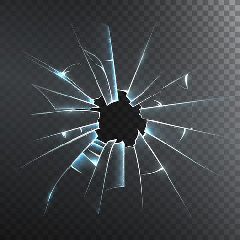 Broken Frosted Glass Realistic Icon vektor
