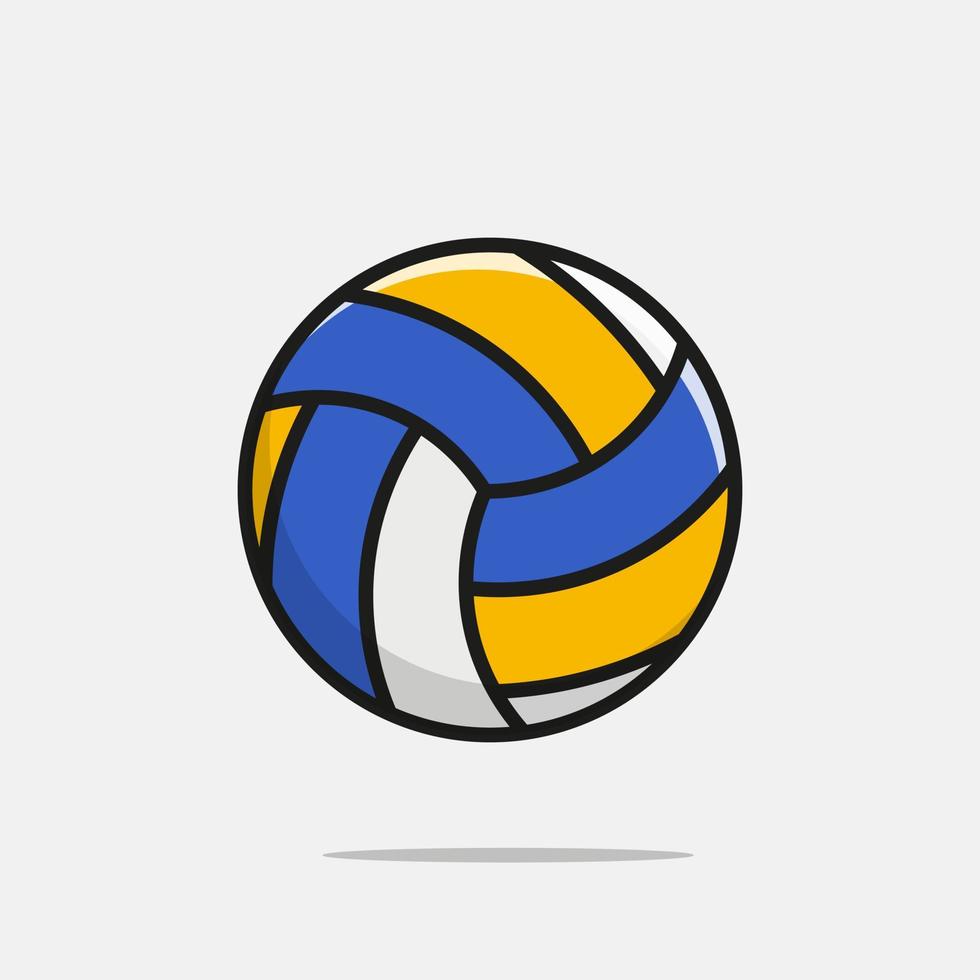 Volleyball-Symbol. flache Vektorgrafik mit Schatten und Hervorhebung in Schwarz auf weißem Hintergrund vektor