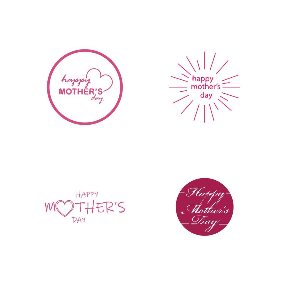 Happy Mothers Day Logo Symbol Vektor Illustration Design Template