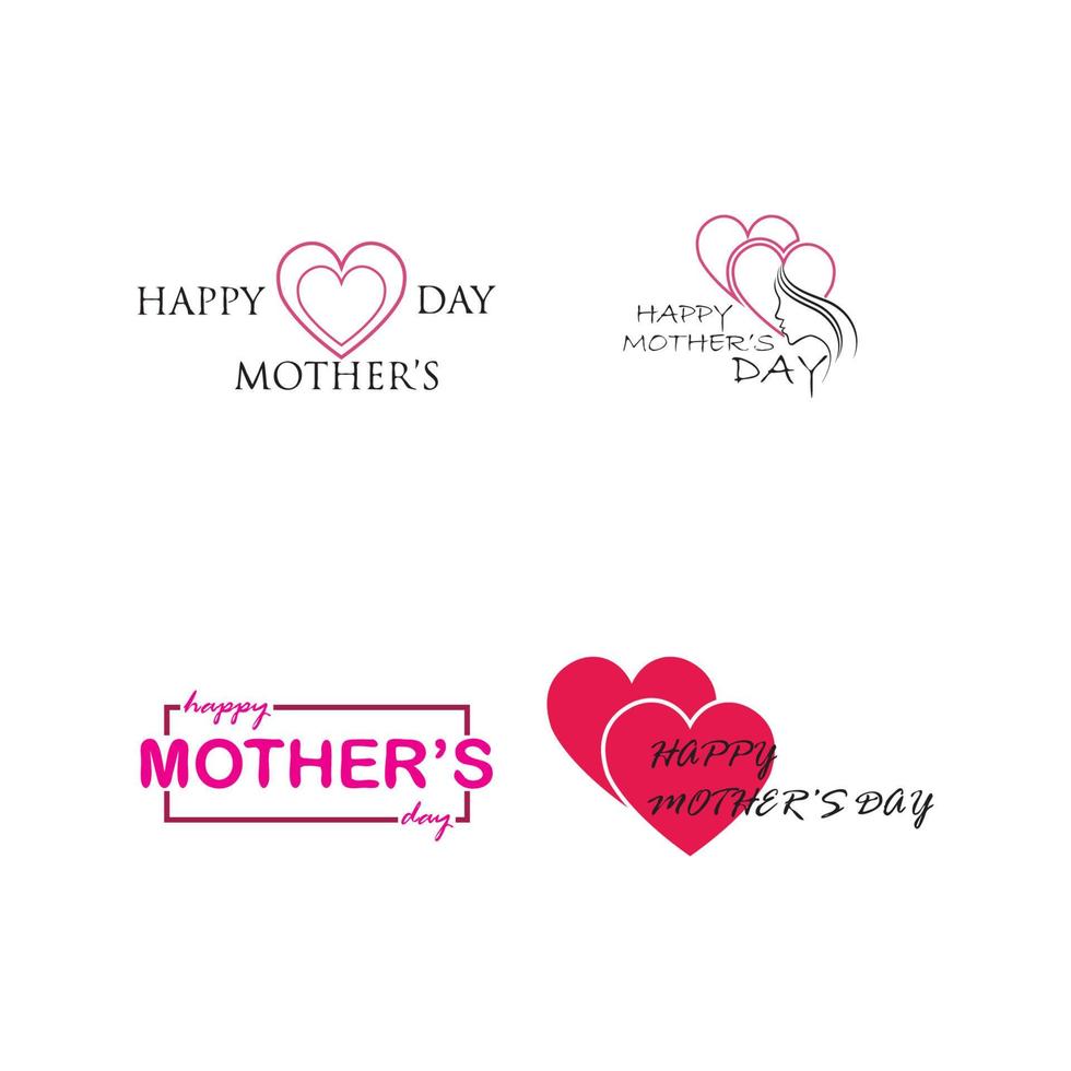 Happy Mothers Day Logo Symbol Vektor Illustration Design Template