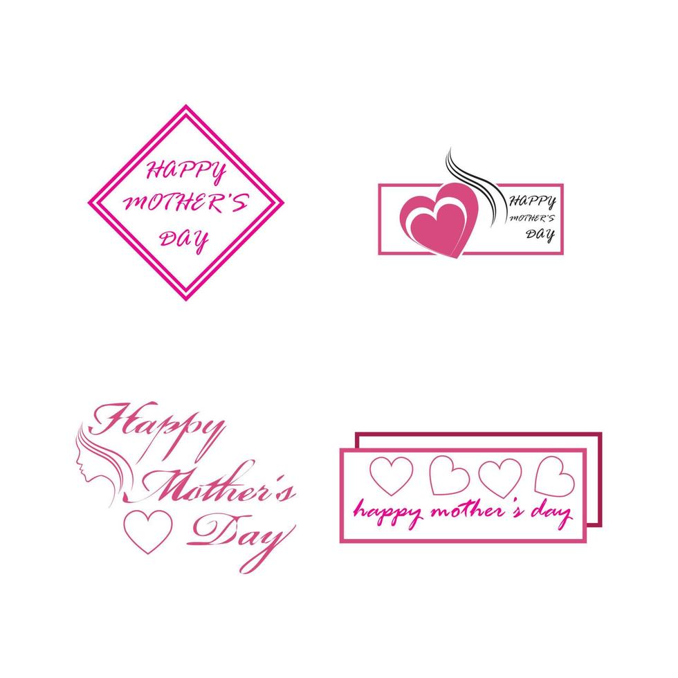 Happy Mothers Day Logo Symbol Vektor Illustration Design Template