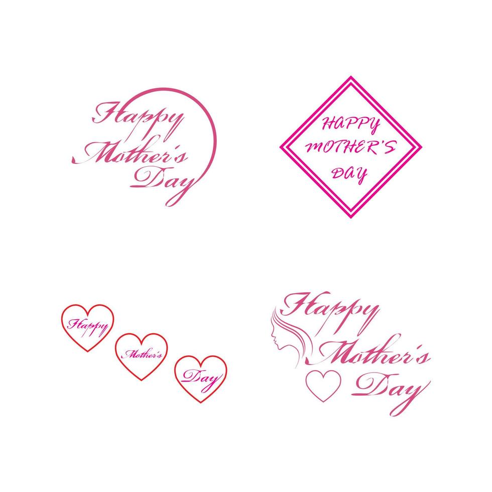glad mors dag logotyp ikon vektor illustration formgivningsmall