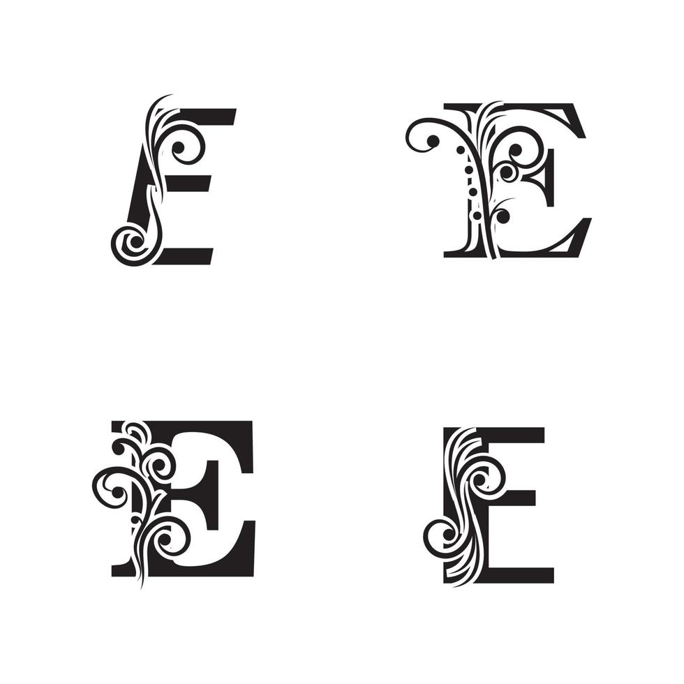 einzigartige Vektorillustration von abstrakten Symbolen des Buchstabens e vektor