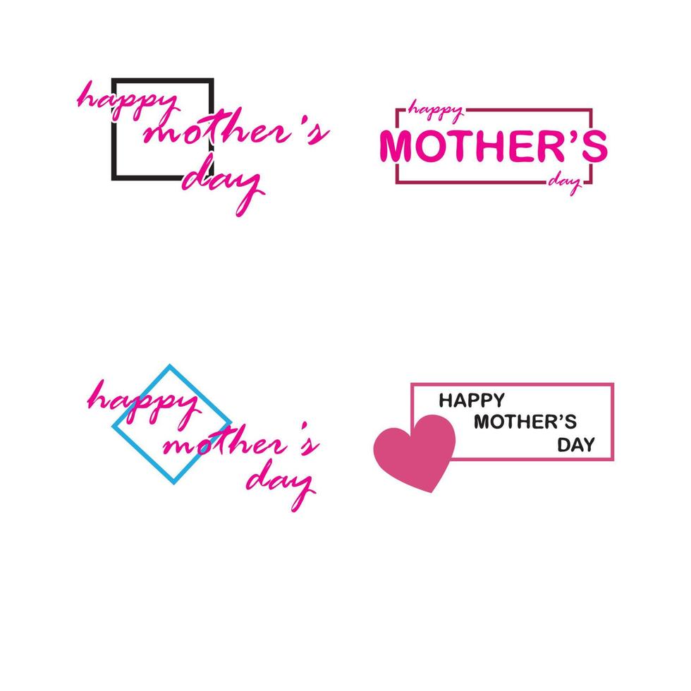 Happy Mothers Day Logo Symbol Vektor Illustration Design Template