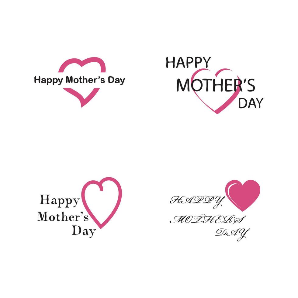 Happy Mothers Day Logo Symbol Vektor Illustration Design Template