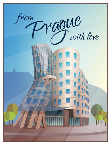 Tanzenhaus, das Prag-Plakat errichtet vektor