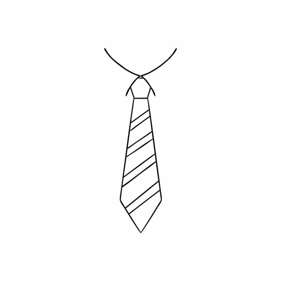 slips tecknad med en svart konturlinje. illustration av en doodle-stil slips. målarbok för design av en klädaffär. vektor