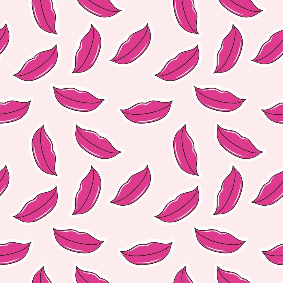 seamless mönster med ljust rosa läppar. bakgrund för textilier, skrädderi, tryck på tyg. förpackningspapper för alla hjärtans dag. vektor