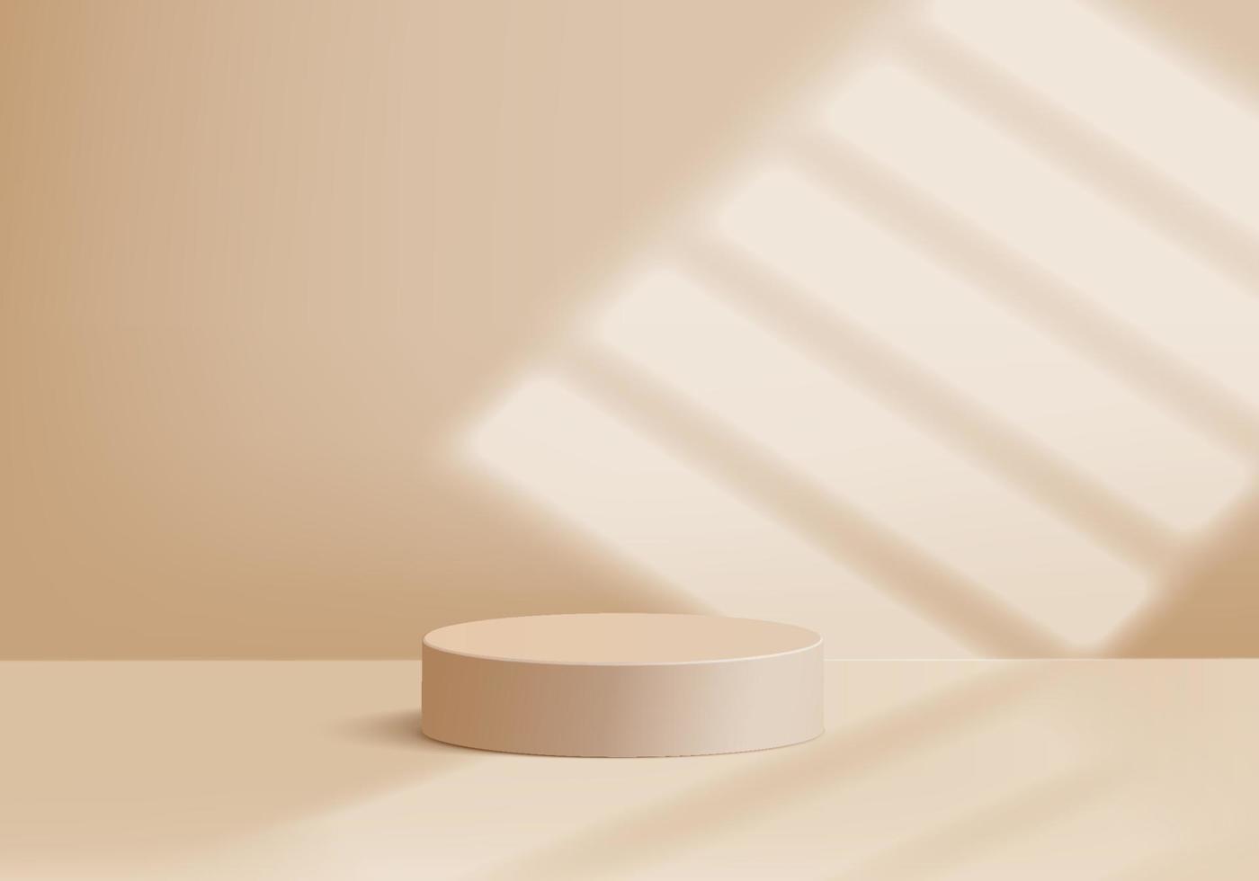 Zylinder abstrakte minimale Szene mit geometrischer Plattform. Sommerhintergrundvektor 3d Rendering mit Podium. stehen, um kosmetische Produkte zu zeigen. Bühnenvitrine auf Sockel moderne 3D-Studio beige Pastell vektor