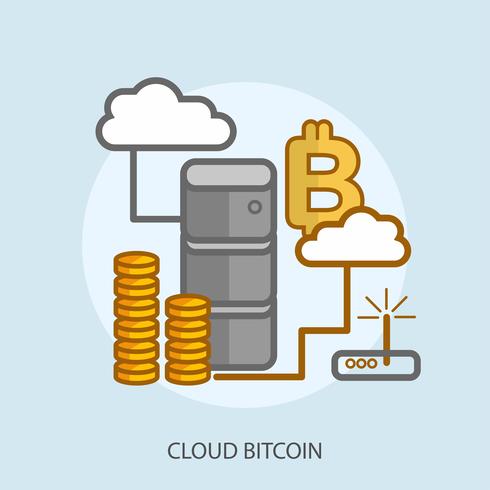 Wolke Bitcoin konzeptionelle Abbildung Design vektor