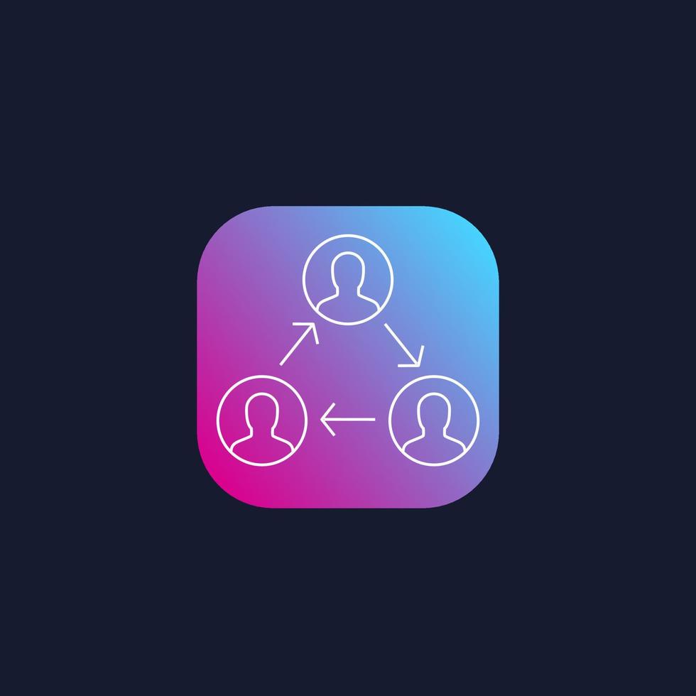 människor som interagerar, teaminteraktion, linjär vektor