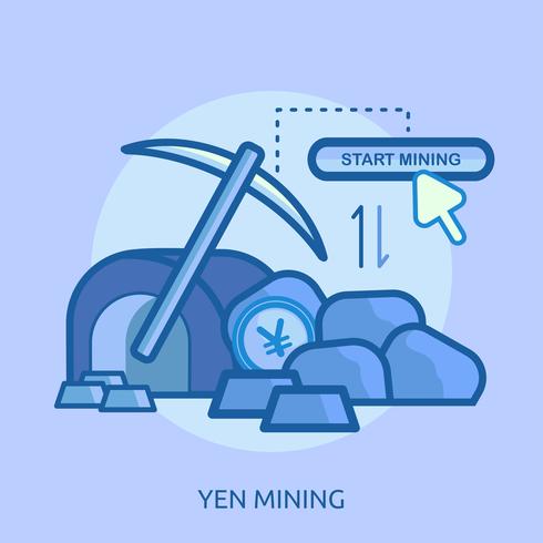 Bitcoin Mining Konceptuell illustration Design vektor