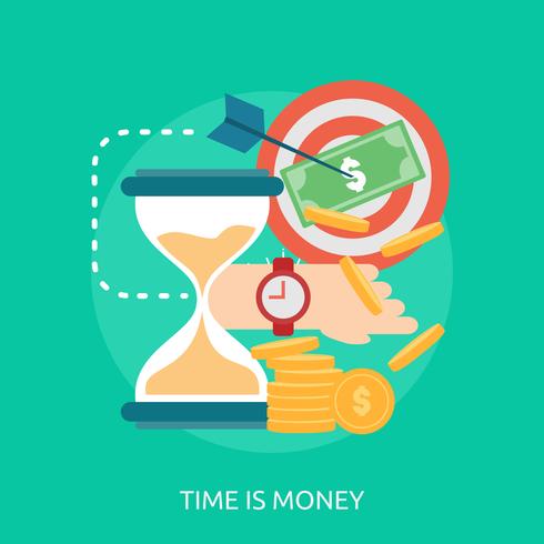 Tiden är pengar Konceptuell illustration Design vektor