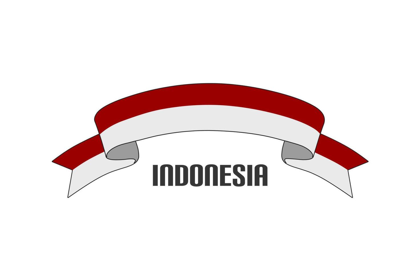 Textrahmenbanddesign, mit indonesischem Flaggenhintergrund vektor