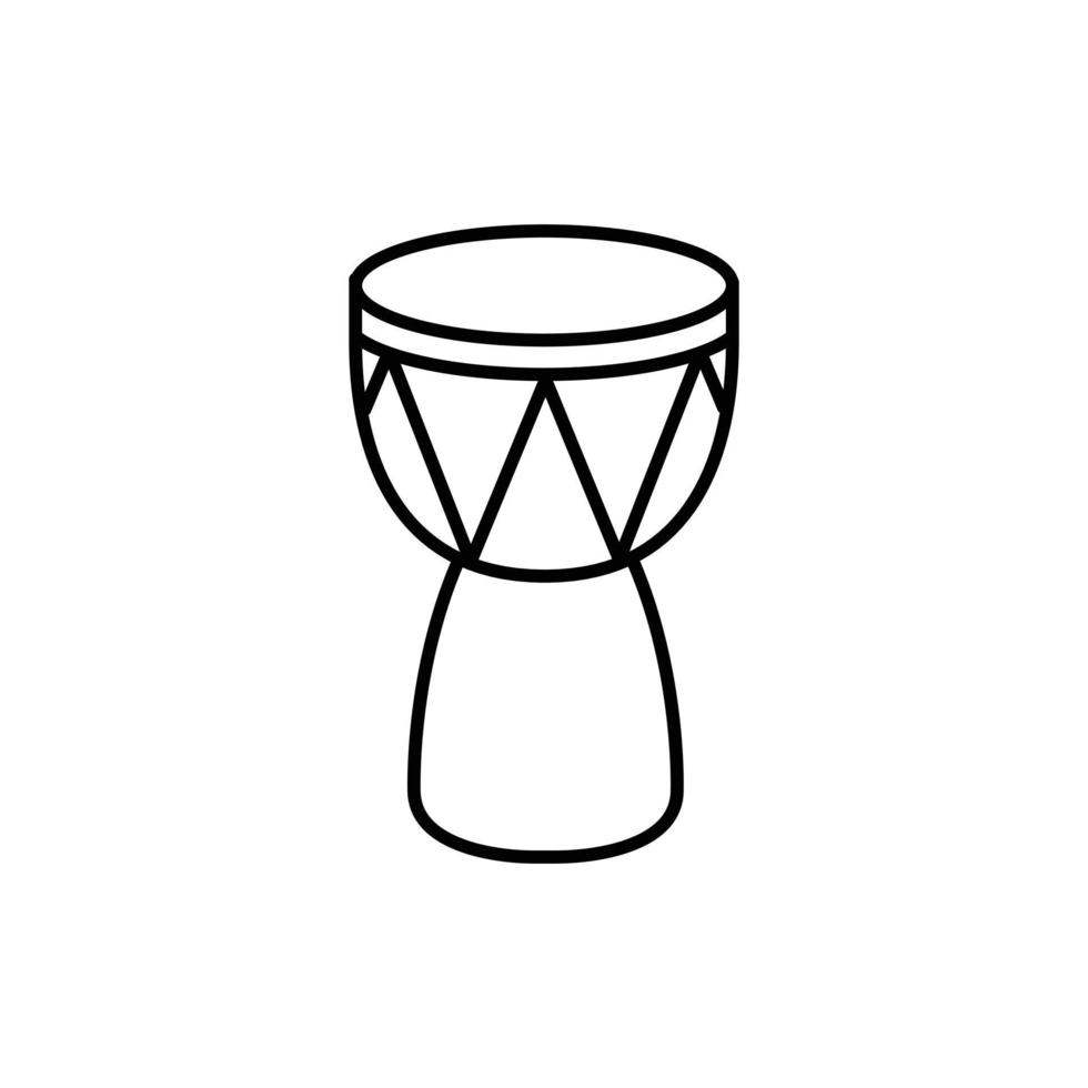 ein Symbol einer Djembe. bearbeitbare Symbole für Musikinstrumente und ähnliches. einfaches und minimalistisches Vektorsymbol für die ui ux-Website oder die mobile Anwendung digitaler Musik. vektor