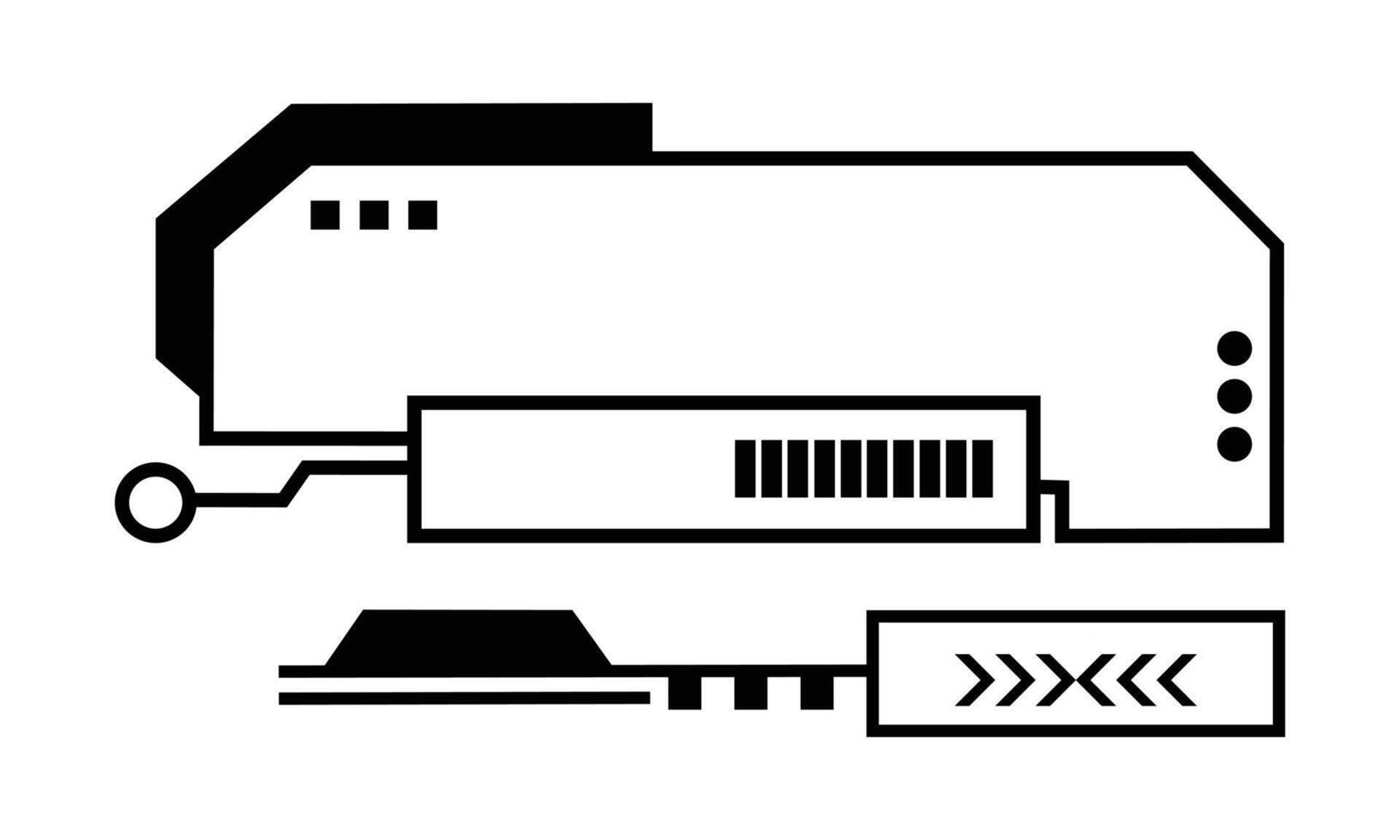 hud gaming illustration för panelspel design. futuristisk eller cyberramillustration för spelgränssnitt. kopiera utrymme illustration i teknisk vetenskap tema. vektor