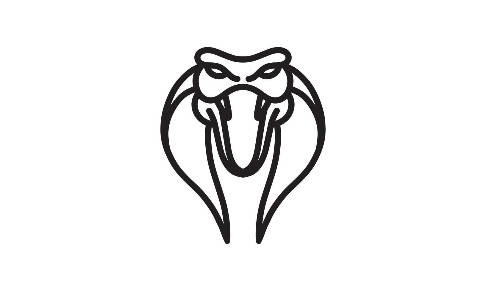 Kobra-Vektor-Linie-Symbol, Tierkopf-Vektor-Linienkunst, isolierte Tierillustration für Logo desain vektor