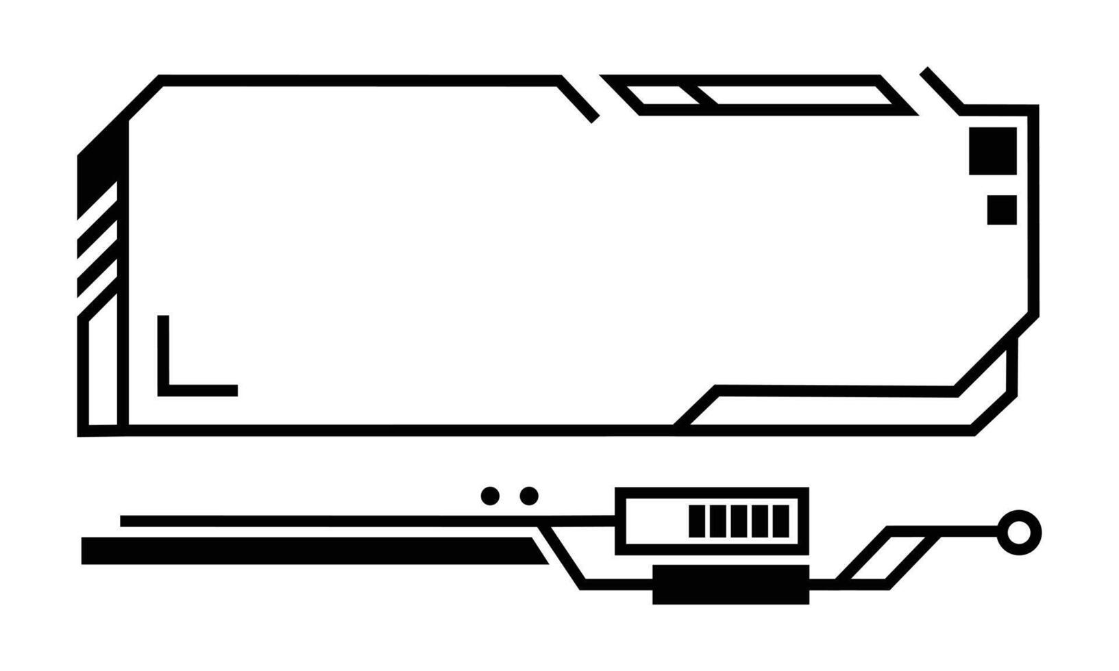 hud gaming illustration för panelspel design. futuristisk eller cyberramillustration för spelgränssnitt. kopiera utrymme illustration i teknisk vetenskap tema. vektor