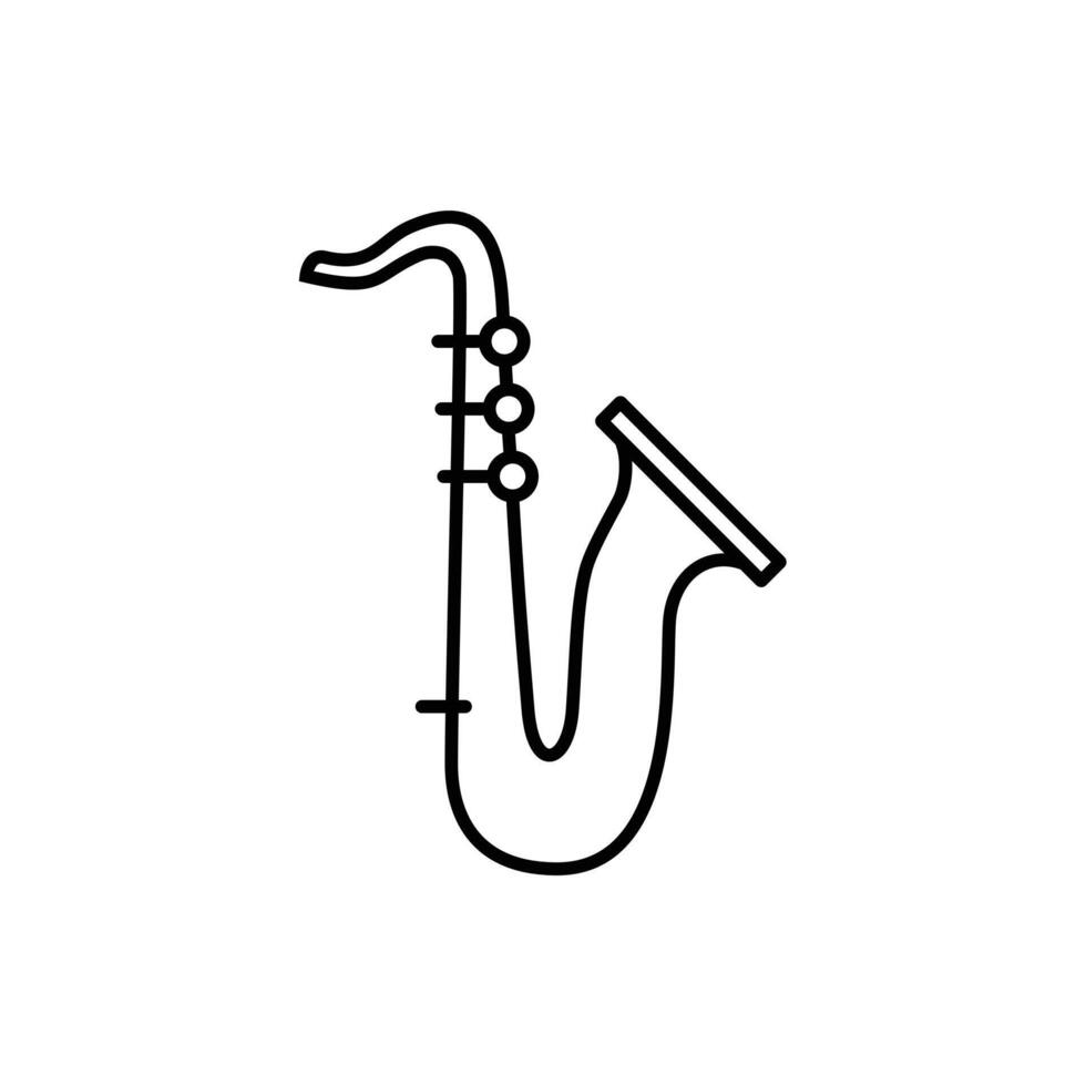 ein Symbol für ein Saxophon. bearbeitbare Symbole für Musikinstrumente und ähnliches. einfaches und minimalistisches Vektorsymbol für die ui ux-Website oder die mobile Anwendung digitaler Musik. vektor