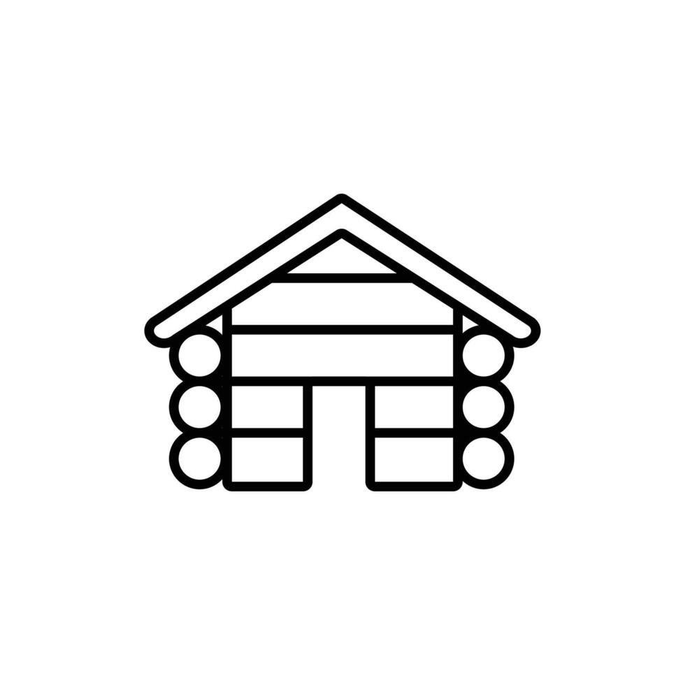 jaktstuga. en samling redigerbara ikoner relaterade till utomhusaktiviteter, vandring, camping, etc. enkel och minimalistisk illustration för en logotyp på ui ux-applikationer för rekreation och resetjänster. vektor