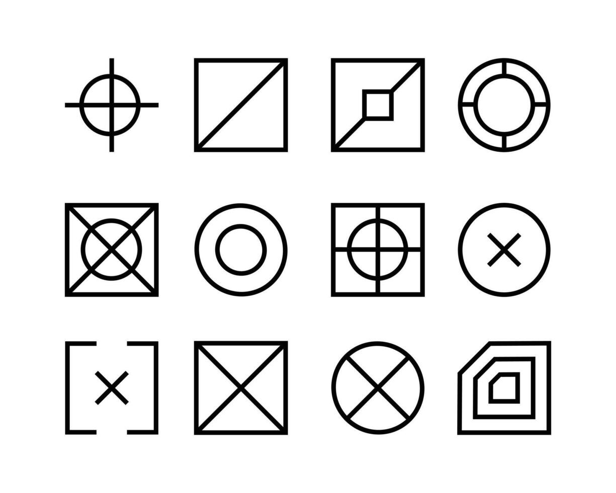 Satz abstrakter Symbole in verschiedenen Formen für Website und mobile App-Schnittstelle. häufig verwendetes Element für das ui ux-Design und jede andere Verwendung. vektor