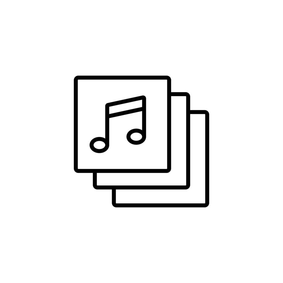 ein Symbol einer Musikliste. bearbeitbare Symbole für Musikinstrumente und ähnliches. einfaches und minimalistisches Vektorsymbol für die ui ux-Website oder die mobile Anwendung digitaler Musik. vektor