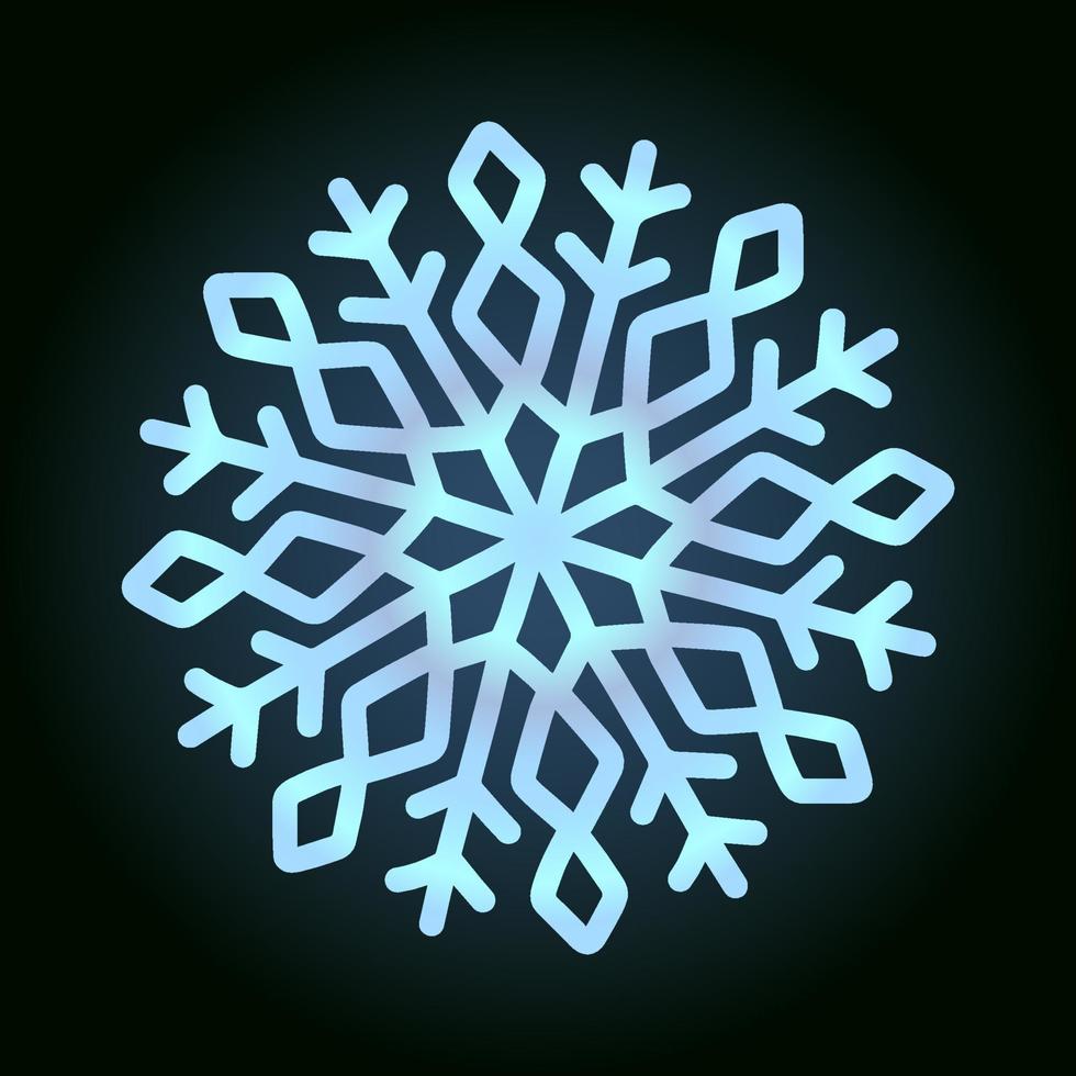 vacker snöflinga för vinterdesign, symbol för nyår och julhelger vektor