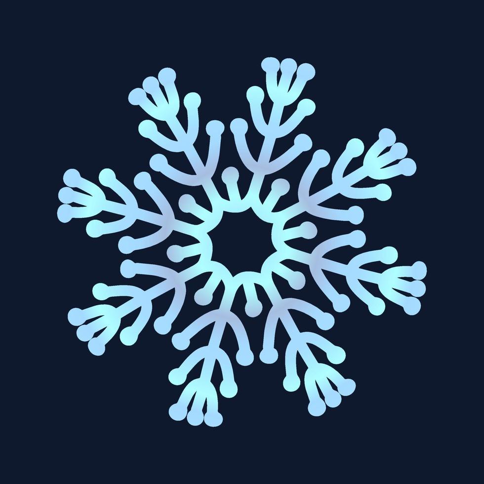 söt snöflinga, festlig juldesign av unik vintersymbol vektor