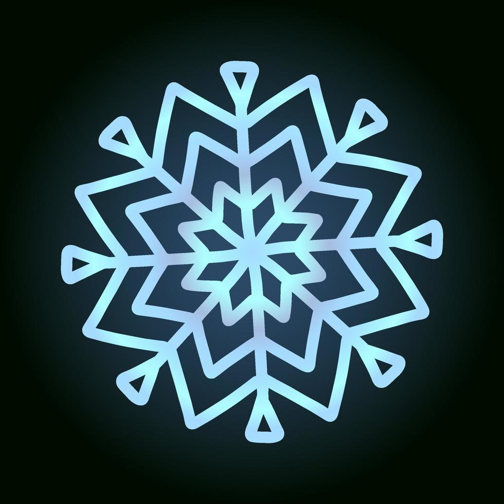 schöne Schneeflocke für Winterdesign, Symbol für Neujahr und Weihnachtsferien vektor