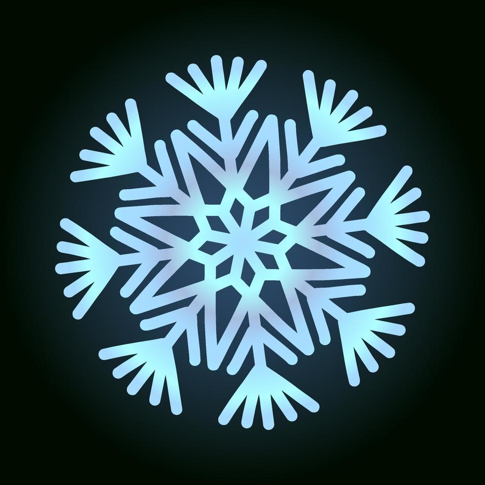 schöne Schneeflocke für Winterdesign, Symbol für Neujahr und Weihnachtsferien vektor