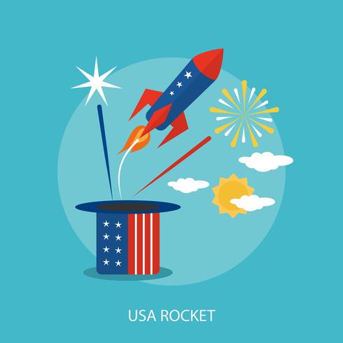 Konzeptionelle Illustration Design USA Rocket vektor