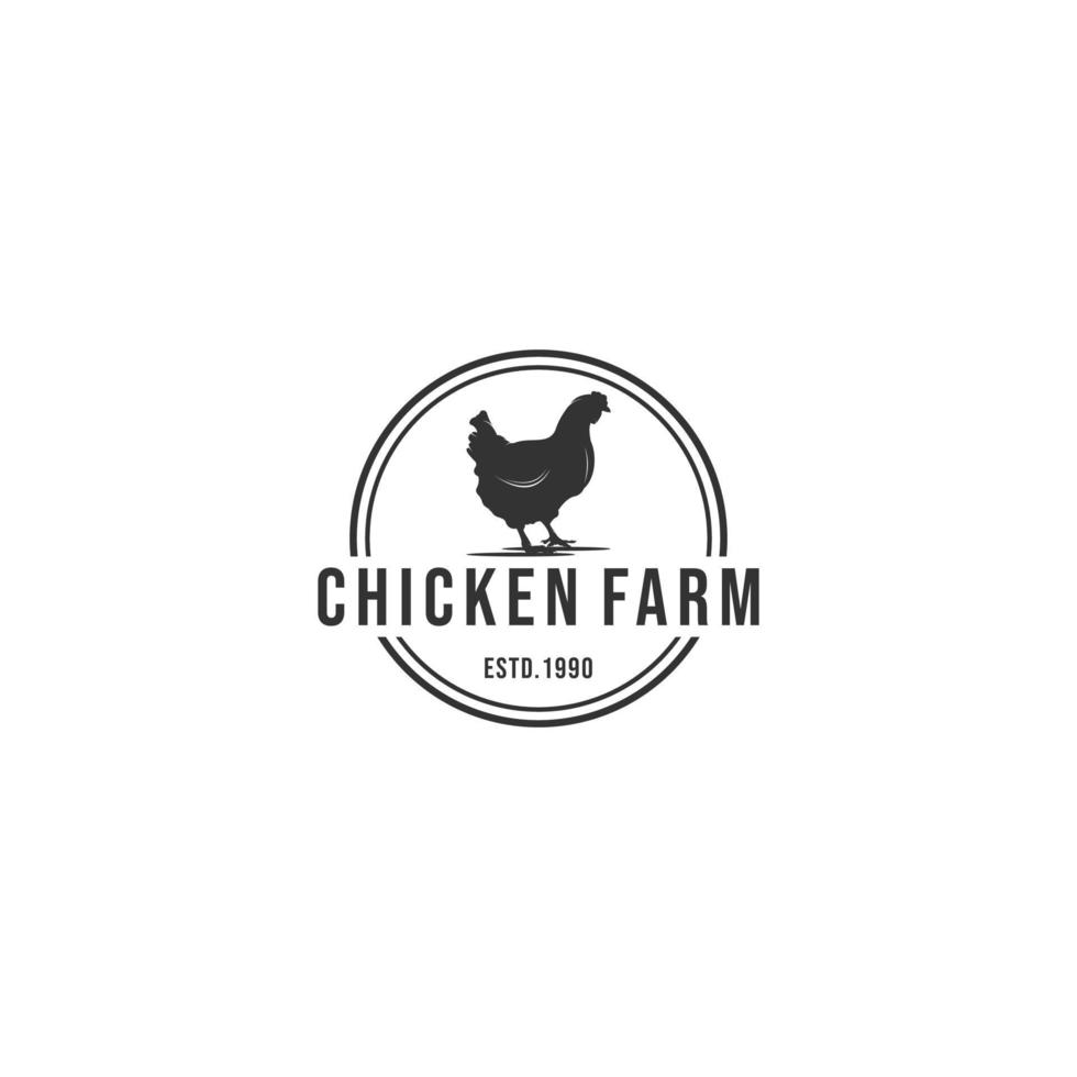 kyckling logotyp mall vektor, ikon i vit bakgrund vektor