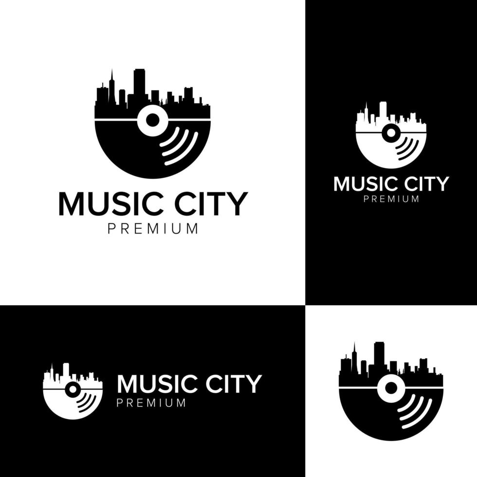 musik stad logotyp ikon vektor mall