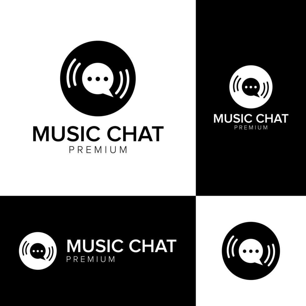 Musik-Chat-Logo-Symbol-Vektor-Vorlage vektor