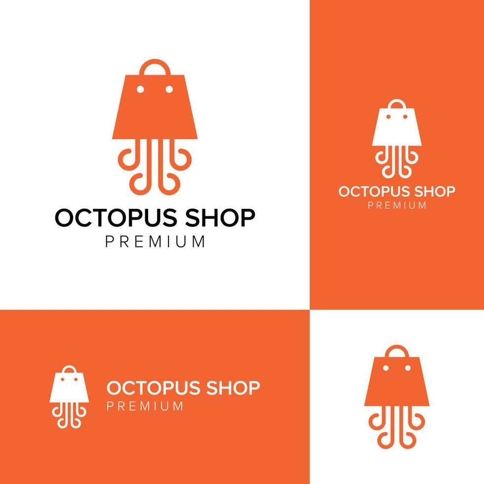 Octopus Shop Logo Symbol Vektor Vorlage
