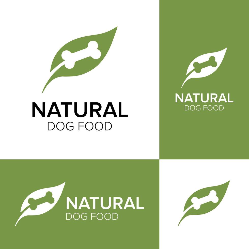 Natürliches Hundefutter Negativraum Logo Symbol Vektor Vorlage