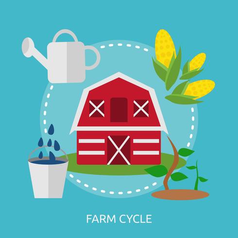 Farm Cycle konzeptionelle Illustration Design vektor