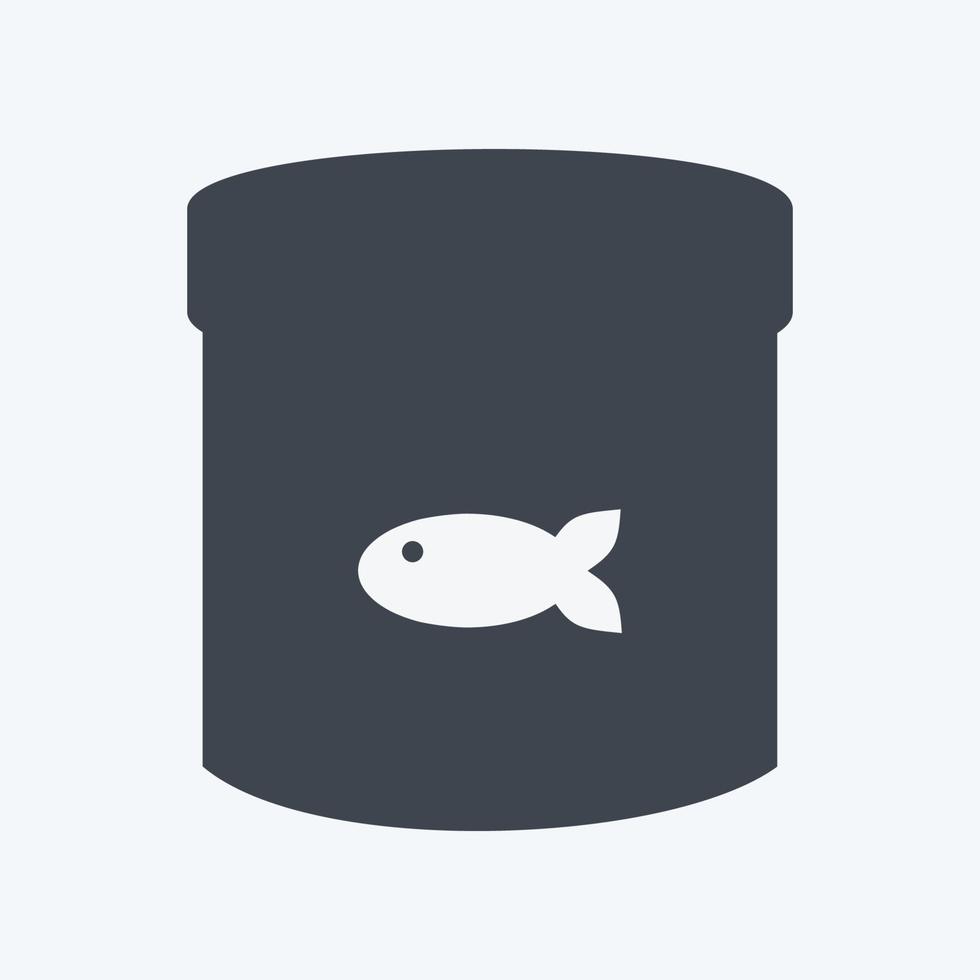 ikon fiskmat på burk - glyfstil - enkel illustration, redigerbar linje vektor