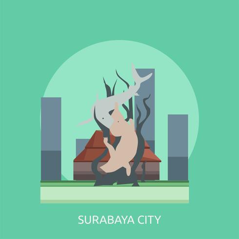 Surabaya City Konceptuell illustration Design vektor