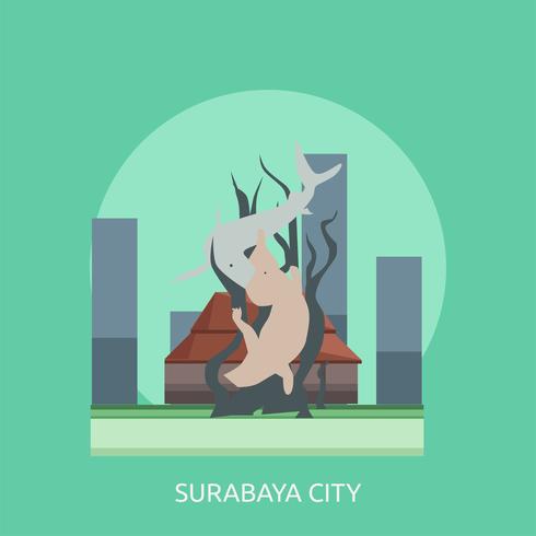 Surabaya City konzeptionelle Darstellung Design vektor