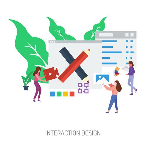 Interaktionsdesign Konceptuell illustration Design vektor