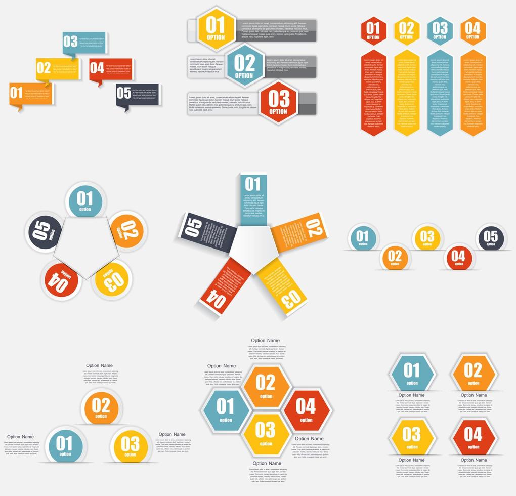 Sammlung von Infografik-Vorlagen für Geschäftsvektorillustrationen vektor