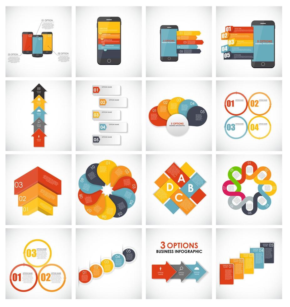 samling av infografiska mallar för affärsvektorillustration vektor