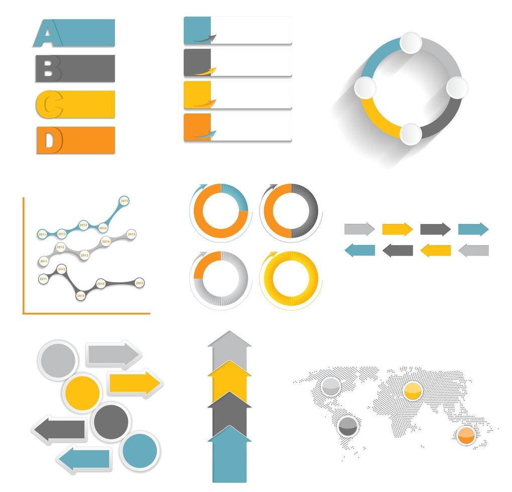 samling av infografiska mallar för affärsvektorillustration vektor