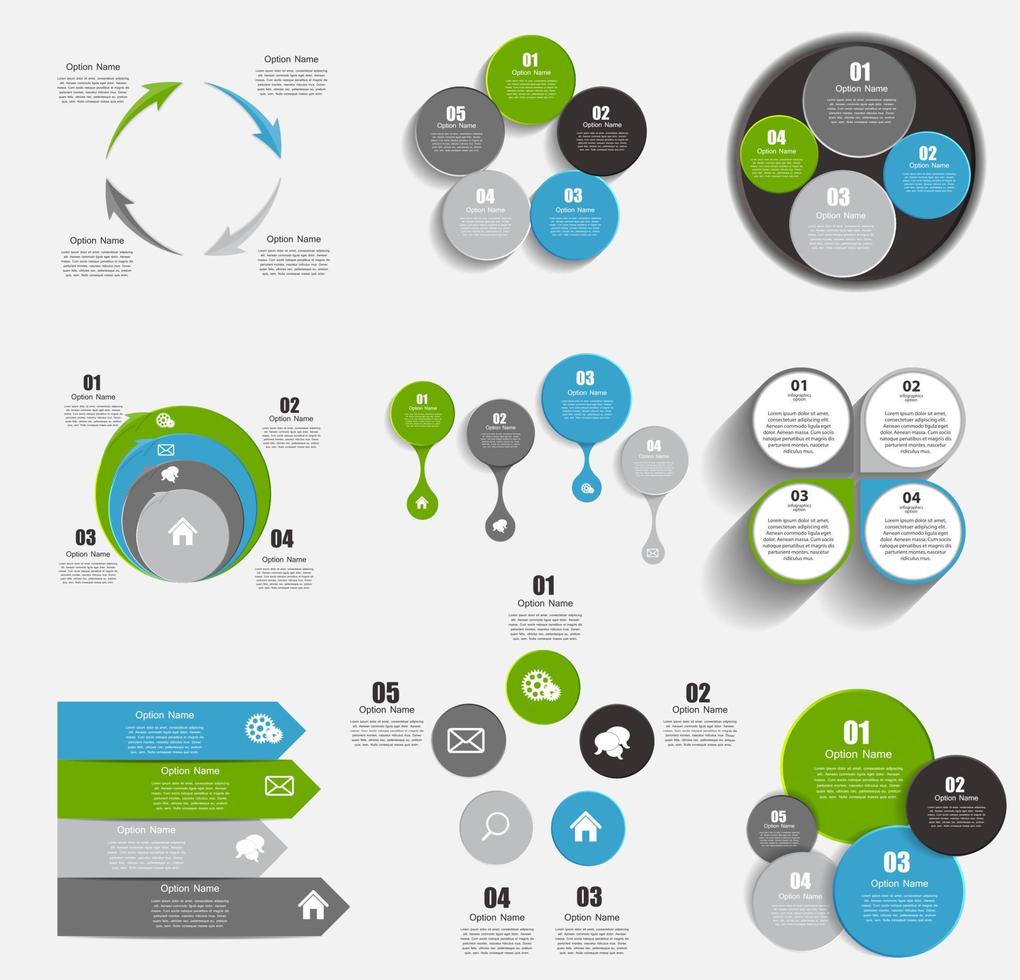 samling av infografiska mallar för affärsvektorillustration vektor