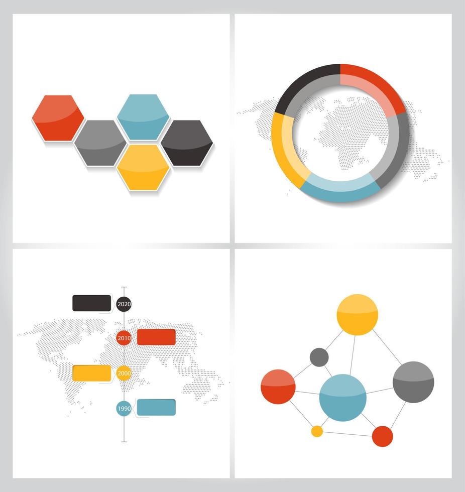 Sammlung von Infografik-Vorlagen für Geschäftsvektorillustrationen vektor